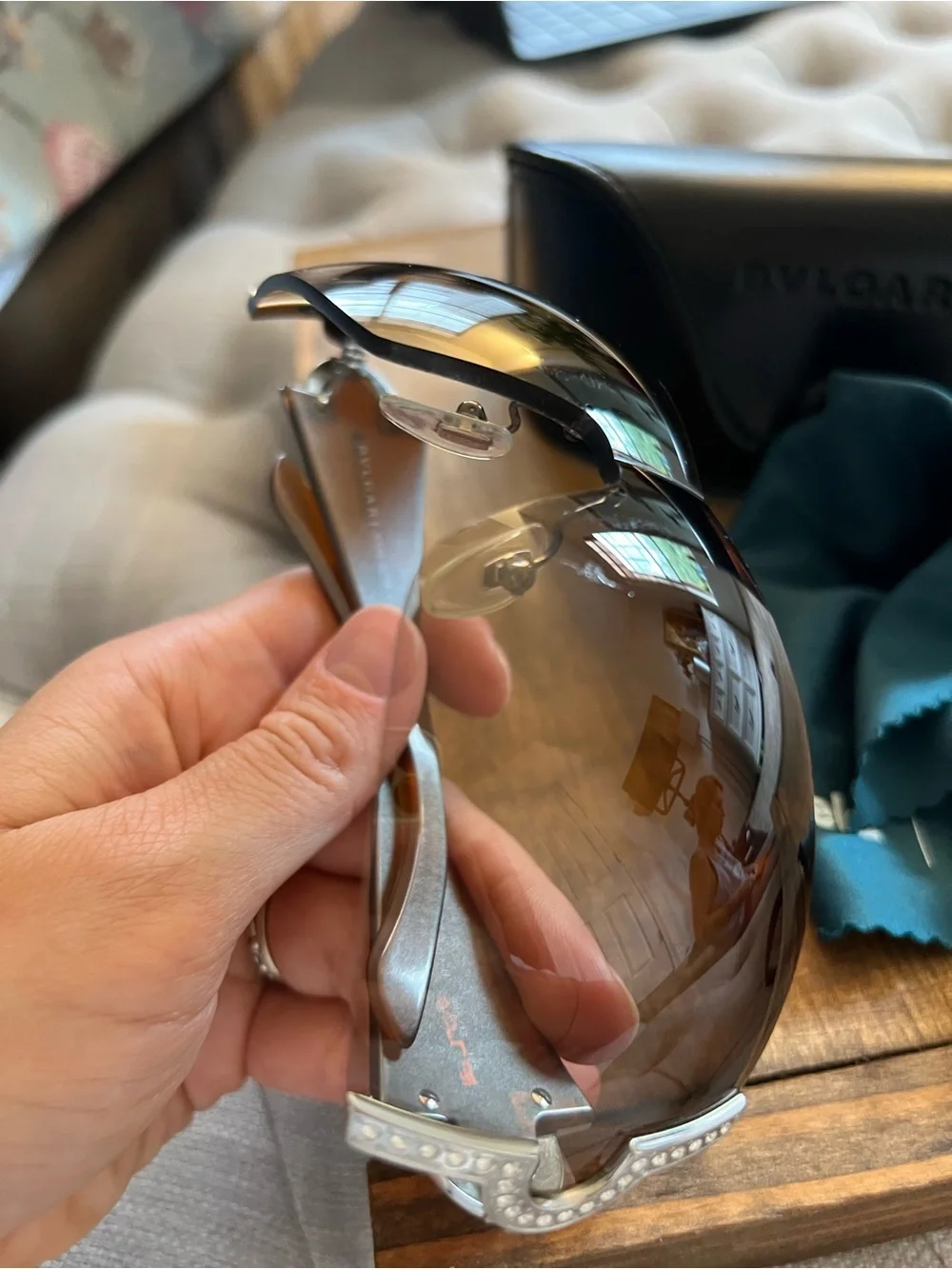 Bvlgari 651-B shield sunglasses. Made in Italy. With Case.
